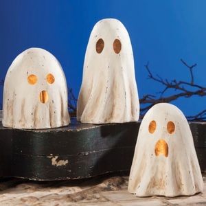 New Set of 3 Bethany Lowe Paper Mache Ghosts